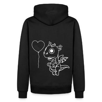 Baby Herz Luftballon Drachen Fabeltiere Fantasy - Männer Premium Bio Hoodie - Schwarz - Hinten - Nico (187cm)
