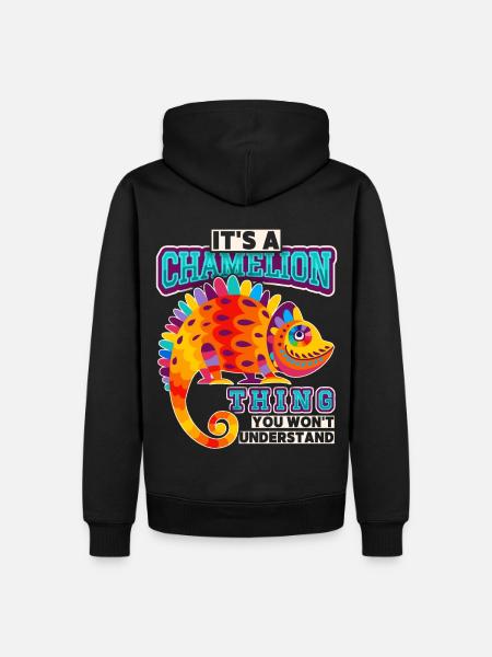 Chameleon, funny saying, It's-A-Chameleon-Thing - Men’s Premium Organic Hoodie - black
