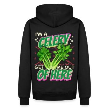 Sellerie, lustiger Spruch I'm-A-Celery - Männer Premium Bio Hoodie - Schwarz - Hinten - Nico (187cm)