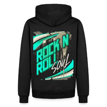 RockNRoll Typographie, Affiche Grunge Design - Sweat à capuche Premium bio Homme - noir - Dos - Nico (187cm)