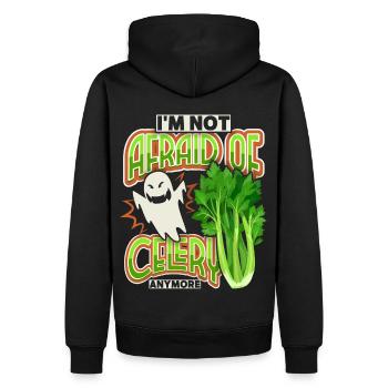 Sellerie, lustiger Spruch I'm-Not-Afraid-Of-Celery - Männer Premium Bio Hoodie - Schwarz - Hinten - Nico (187cm)