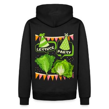 Salat, Kopfsalat lustiger Spruch, Pun Let's-Party - Männer Premium Bio Hoodie - Schwarz - Hinten - Nico (187cm)
