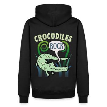Crocodile crocodile, dicton drôle, style dessin animé - Sweat à capuche Premium bio Homme - noir - Dos - Nico (187cm)