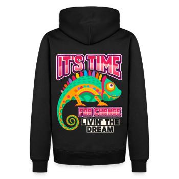 Chameleon, funny saying, motivational inspiration - Men’s Premium Organic Hoodie - black - Back - Nico (187cm)