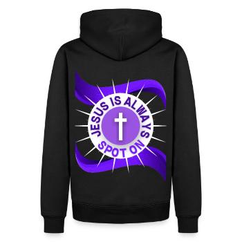 Jésus-Christ, Jésus-Christ, Parole, Typographie - Sweat à capuche Premium bio Homme - noir - Dos - Nico (187cm)