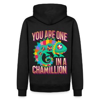 Chameleon funny saying You-Are-One-In-A-Million - Men’s Premium Organic Hoodie - black - Back - Nico (187cm)