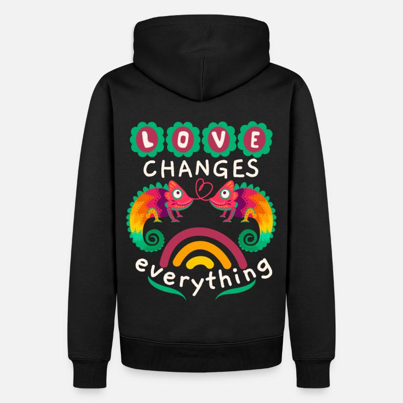 Saint-Valentin, amour caméléon, dicton drôle - Sweat à capuche Premium bio Homme - noir