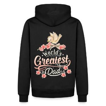 Father, Father's Day, Saying World's-Greatest-Dad - Men’s Premium Organic Hoodie - black - Back - Nico (187cm)