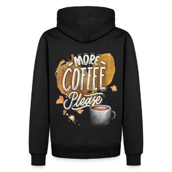 Kaffee, Kaffeetrinker lustiger Coffee Spruch - Männer Premium Bio Hoodie - Schwarz - Hinten - Nico (187cm)