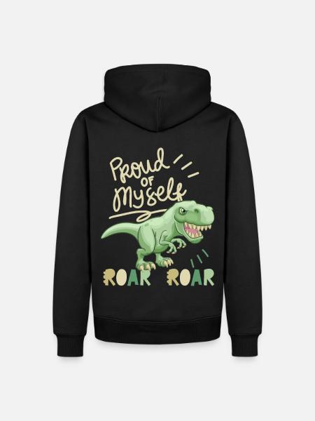 Motivation Inspiration, Saying with Dinosaur - Men’s Premium Organic Hoodie - black