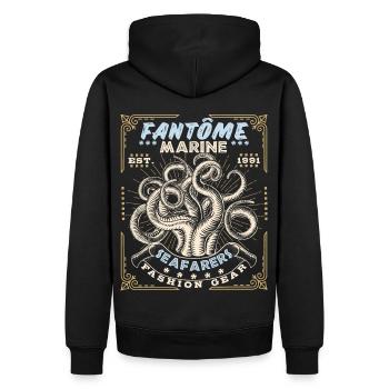 Maritime octopus, maritime octopus, vintage fashion - Men’s Premium Organic Hoodie - black - Back - Nico (187cm)