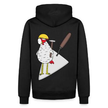 Handwerker Huhn Maurer Maurerkelle Bauherr Job - Männer Premium Bio Hoodie - Schwarz - Hinten - Nico (187cm)