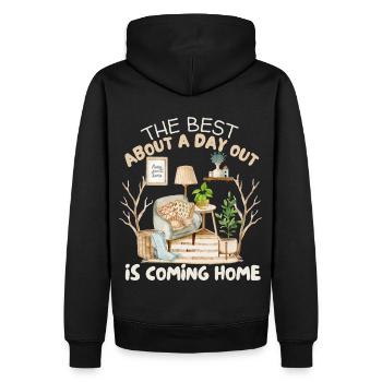 Wandern, Ausflug, Outdoor, Camping, Naturliebhaber - Männer Premium Bio Hoodie - Schwarz - Hinten - Nico (187cm)
