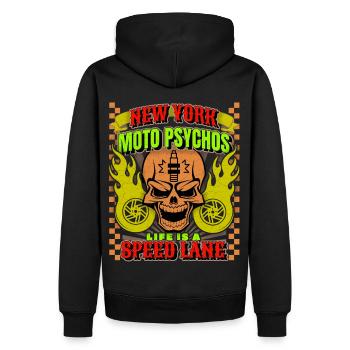 Moto Motorsport Skull Skull Biker Design - Sweat à capuche Premium bio Homme - noir - Dos - Nico (187cm)