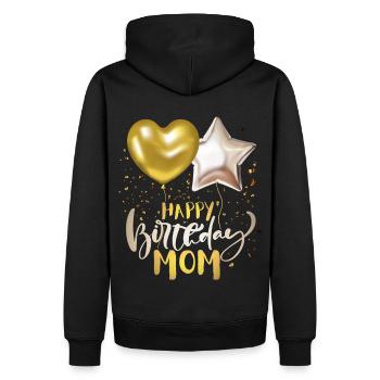 Joyeux-Anniversaire-Maman, Maman-Maman Anniversaire - Sweat à capuche Premium bio Homme - noir - Dos - Nico (187cm)