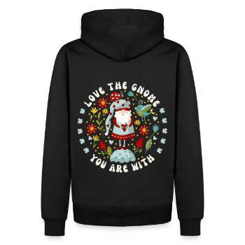 Gnom, Gnome-Goblin Liebe-Love lustiger Spruch Pun - Männer Premium Bio Hoodie - Schwarz - Hinten - Nico (187cm)