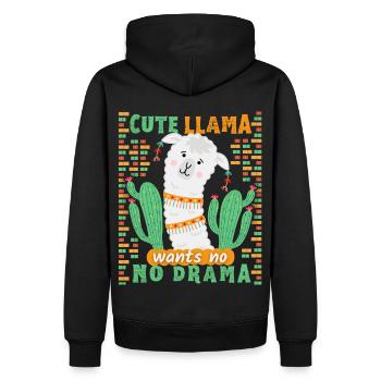 Süßes-Lama, Lama-Drama, lustiger Spruch - Männer Premium Bio Hoodie - Schwarz - Hinten - Nico (187cm)