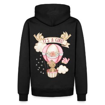 Baby-Girl, Teddybär-Baby, Cute-Design It's a girl - Männer Premium Bio Hoodie - Schwarz - Hinten - Nico (187cm)