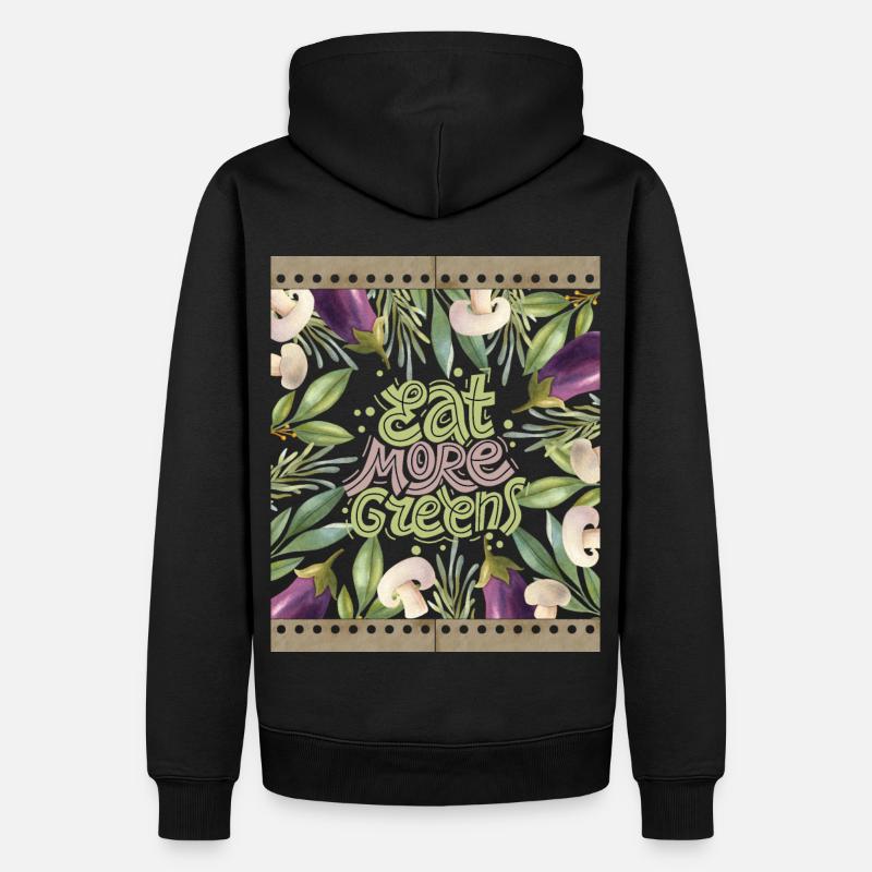Végétarien Végétalien Drôle Dicton Manger-Plus-Verts - Sweat à capuche Premium bio Homme - noir