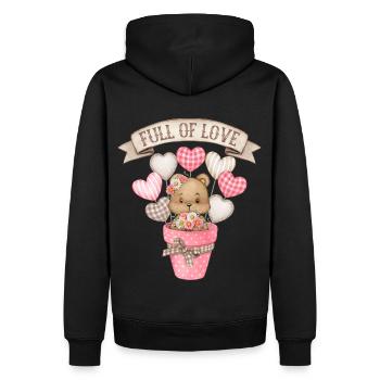 Bébé fille, bébé ours, motif bébé ours en peluche - Sweat à capuche Premium bio Homme - noir - Dos - Nico (187cm)