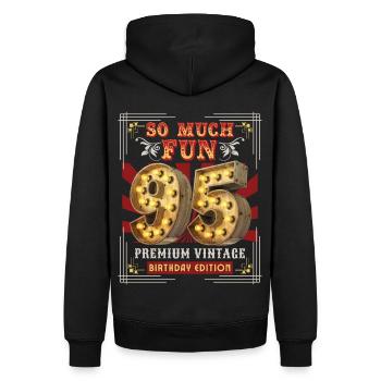 95. Geburtstag 95 Jahre Vintage-Retro Fun-Birthday - Männer Premium Bio Hoodie - Schwarz - Hinten - Nico (187cm)