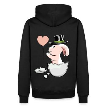 Easter Balloon EggShell Easter Rabbit - Men’s Premium Organic Hoodie - black - Back - Nico (187cm)
