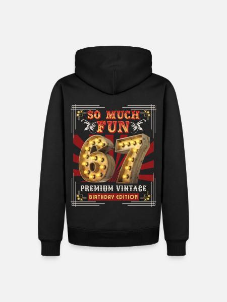 67th birthday 67 years Vintage-Retro Fun-Birthday - Men’s Premium Organic Hoodie - black
