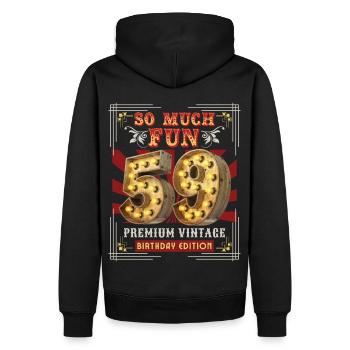 59th birthday 59 years Vintage-Retro Fun-Birthday - Men’s Premium Organic Hoodie - black - Back - Nico (187cm)