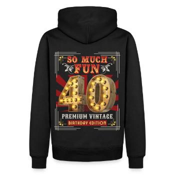 40th Birthday 40 Years Vintage-Retro Fun-Birthday - Men’s Premium Organic Hoodie - black - Back - Nico (187cm)