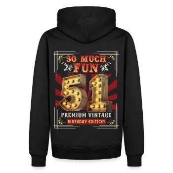 51st birthday 51 years Vintage-Retro Fun-Birthday - Men’s Premium Organic Hoodie - black - Back - Nico (187cm)