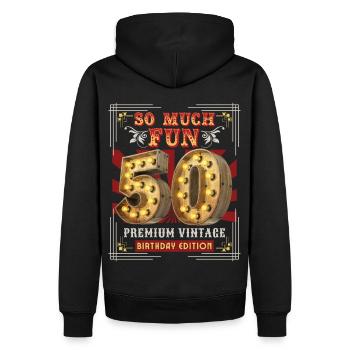 50th birthday 50 years Vintage-Retro Fun-Birthday - Men’s Premium Organic Hoodie - black - Back - Nico (187cm)