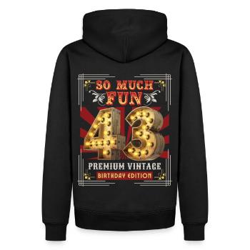 43rd birthday 43 years Vintage-Retro Fun-Birthday - Men’s Premium Organic Hoodie - black - Back - Nico (187cm)