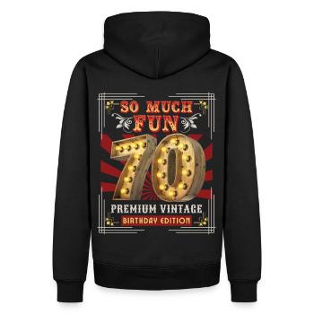 70th Birthday 70 Years Vintage-Retro Fun-Birthday - Men’s Premium Organic Hoodie - black - Back - Nico (187cm)