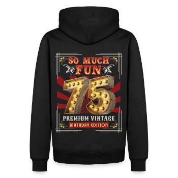 75th birthday 75 years Vintage-Retro Fun-Birthday - Men’s Premium Organic Hoodie - black - Back - Nico (187cm)