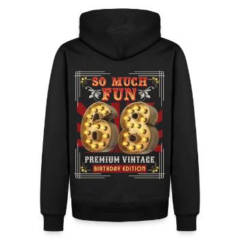 68. Geburtstag 68 Jahre Vintage-Retro Fun-Birthday - Männer Premium Bio Hoodie - Schwarz - Hinten - Nico (187cm)