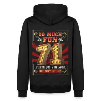71st birthday 71 years Vintage-Retro Fun-Birthday - Men’s Premium Organic Hoodie - black - Back - Nico (187cm)