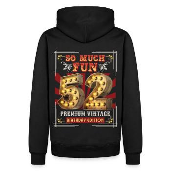 52ème anniversaire 52 ans Vintage-Retro Fun-Birthday - Sweat à capuche Premium bio Homme - noir - Dos - Nico (187cm)