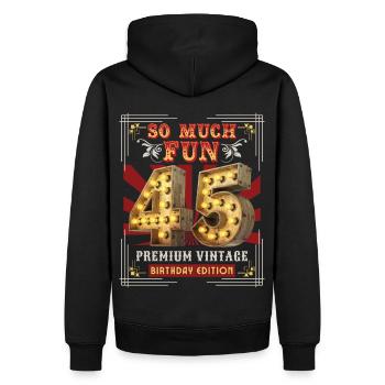 45th birthday 45 years Vintage-Retro Fun-Birthday - Men’s Premium Organic Hoodie - black - Back - Nico (187cm)