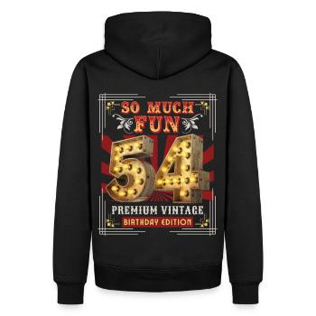 54ème anniversaire 54 ans Vintage-Rétro Fun-Anniversaire - Sweat à capuche Premium bio Homme - noir - Dos - Nico (187cm)