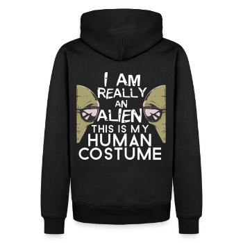 Dies ist mein menschliches außerirdisches Kostüm f - Männer Premium Bio Hoodie - Schwarz - Hinten - Nico (187cm)