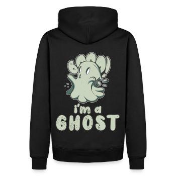 Boo Ich bin ein Geister lustiger Halloween mit nie - Männer Premium Bio Hoodie - Schwarz - Hinten - Nico (187cm)