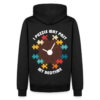 Ich rätsele weit an meinem Schlafenszeit vorbei re - Männer Premium Bio Hoodie - Schwarz - Hinten - Nico (187cm)