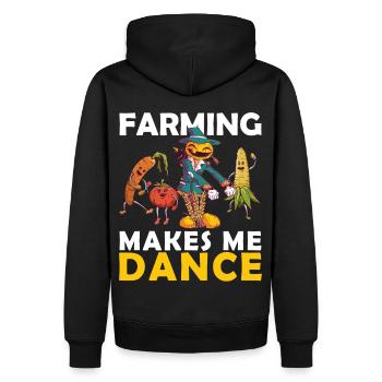 Retro Farming bringt mich dazu, Gemüse Farm zu tan - Männer Premium Bio Hoodie - Schwarz - Hinten - Nico (187cm)
