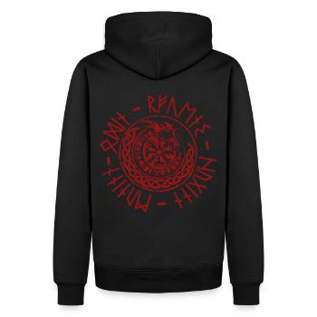 Odin Ravens Huginn und Muninn Viking Mythos - Männer Premium Bio Hoodie - Schwarz - Hinten - Nico (187cm)