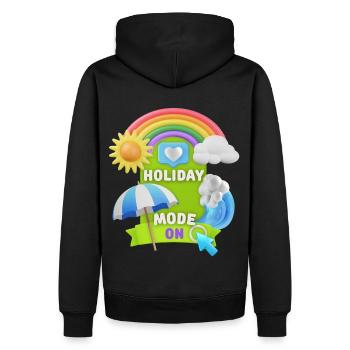 Urlaub, Holiday-Mode-On lustiger Spruch, 3D Design - Männer Premium Bio Hoodie - Schwarz - Hinten - Nico (187cm)