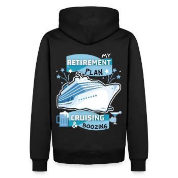 Kreuzfahrt, lustiger Spruch Rentner-Pläne, Rentner - Männer Premium Bio Hoodie - Schwarz - Hinten - Nico (187cm)