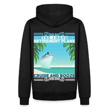 Kreuzfahrt, lustiger Spruch Rentner-Pläne, Rentner - Männer Premium Bio Hoodie - Schwarz - Hinten - Nico (187cm)