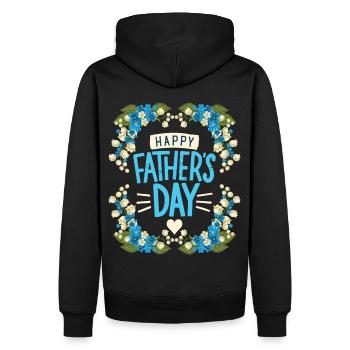 Fathers Day Vatertag Maiglöckchen-Motiv Typografie - Männer Premium Bio Hoodie - Schwarz - Hinten - Nico (187cm)