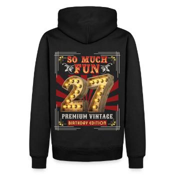 27th birthday 27 years Vintage-Retro Fun-Birthday - Men’s Premium Organic Hoodie - black - Back - Nico (187cm)