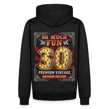 30th birthday 30 years Vintage-Retro Fun-Birthday - Men’s Premium Organic Hoodie - black - Back - Nico (187cm)